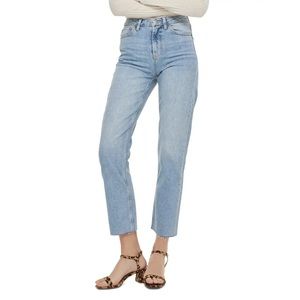 Topshop raw hem crop straight jeans size 27